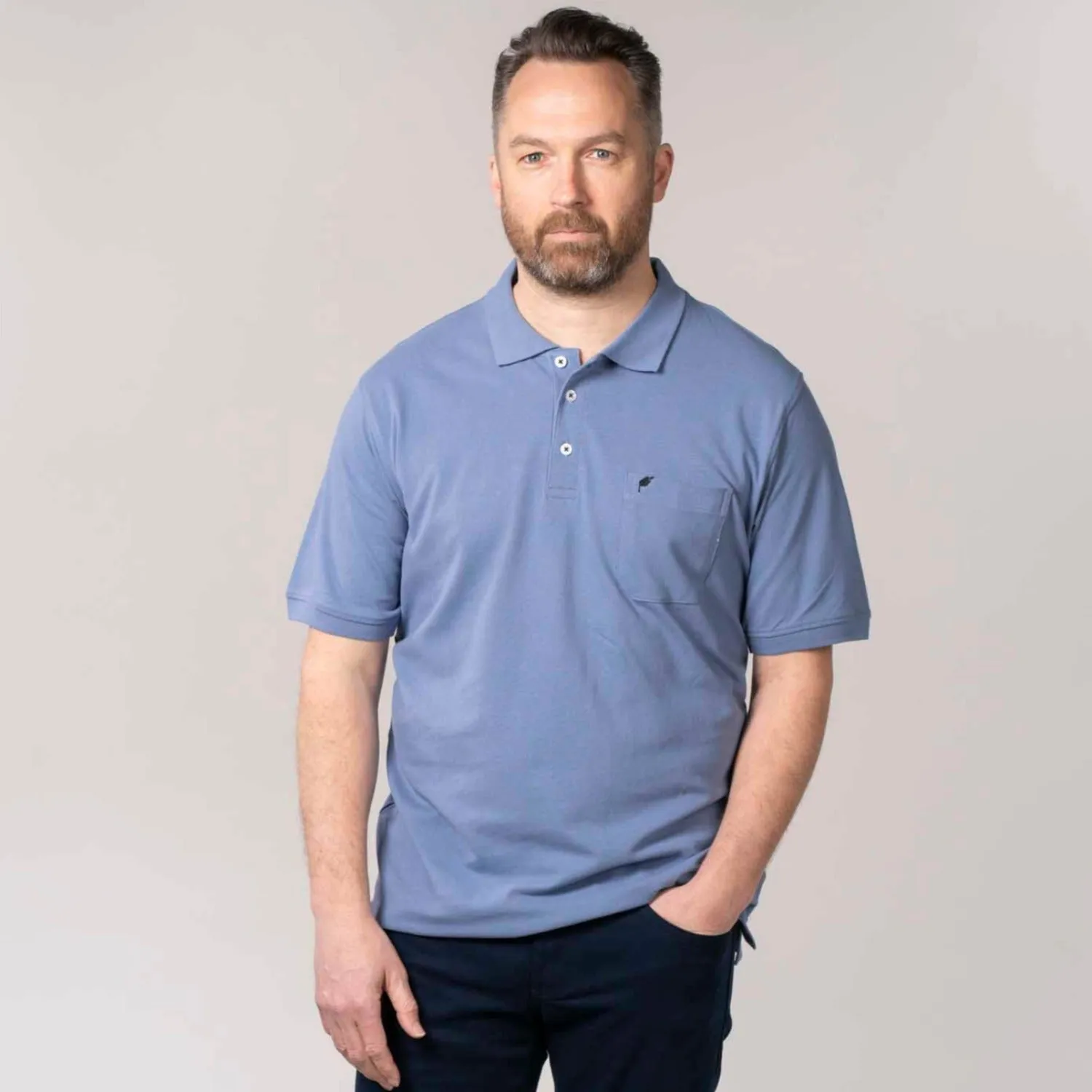 Niels Short-sleeve Polo - Colony Blue