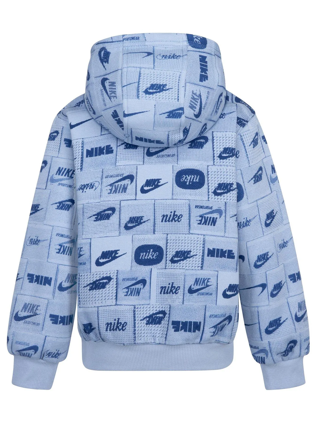 Nike Kids Boys Club All Over Print Overhead Hoodie - Blue