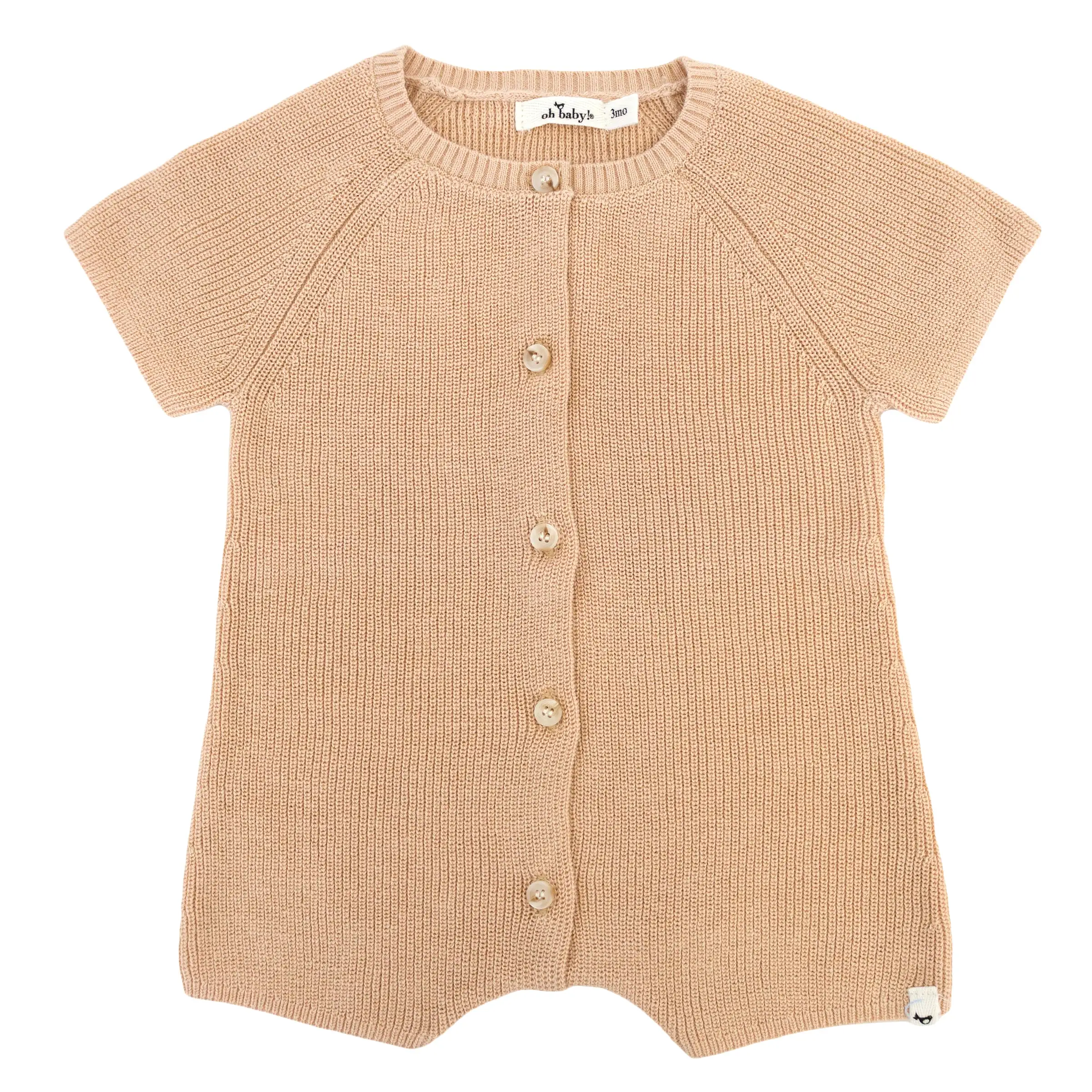 oh baby! Country Club Knitted Romper - Natural