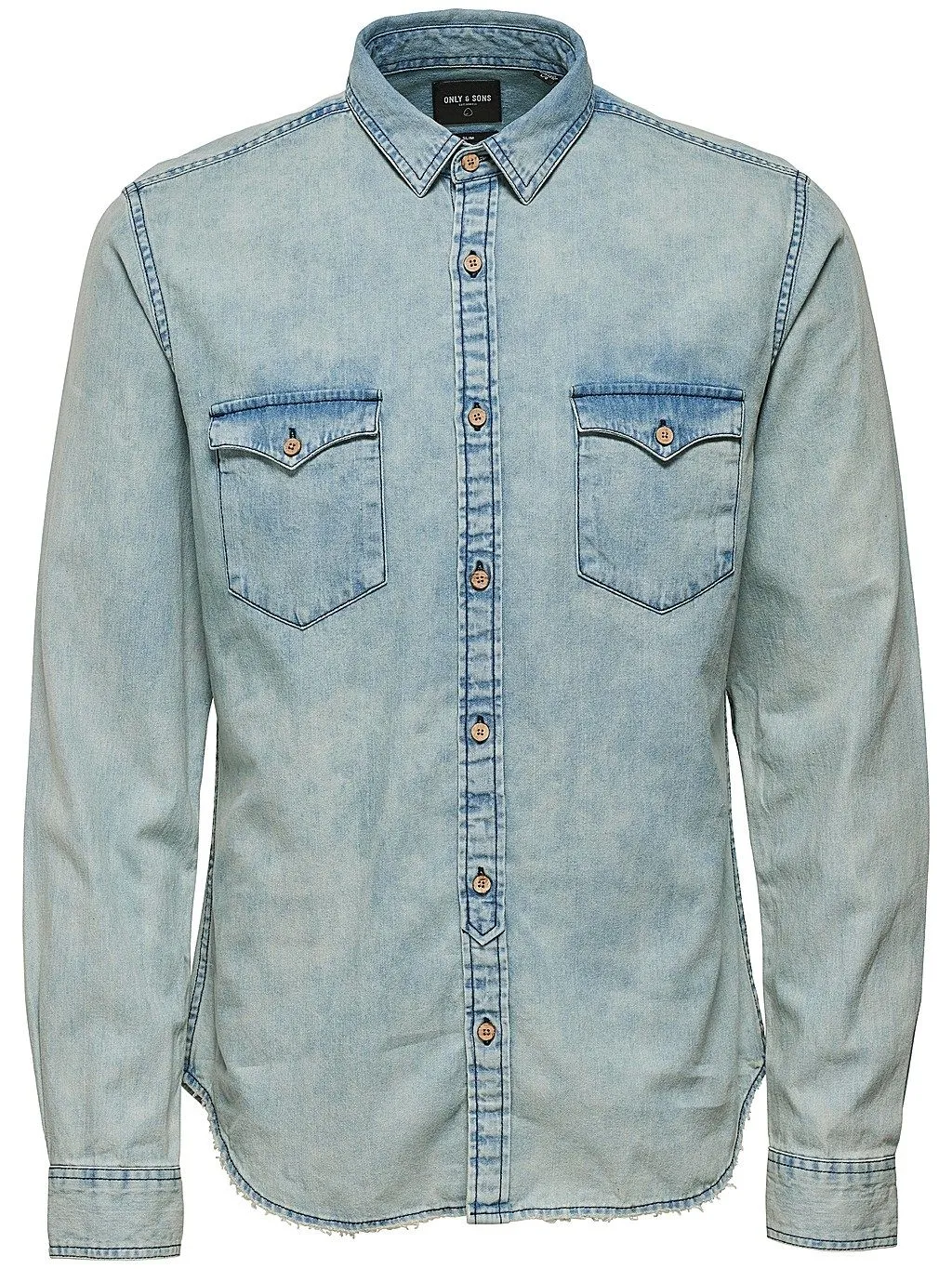 Only & Sons Originals Denim Long Sleeve Shirt Light Blue