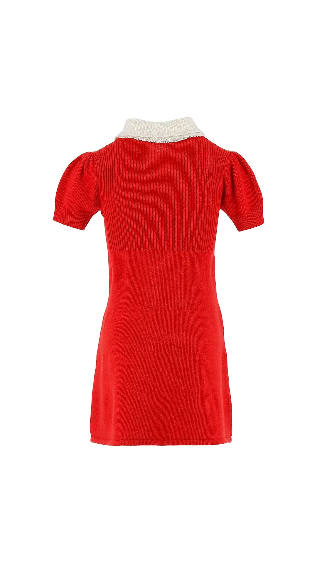 Philosophy SS Knit Dress w/ Bow Detail   Red-White 5Y