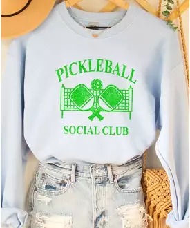 Pickleball Social Club Sweatshirt - Light Blue