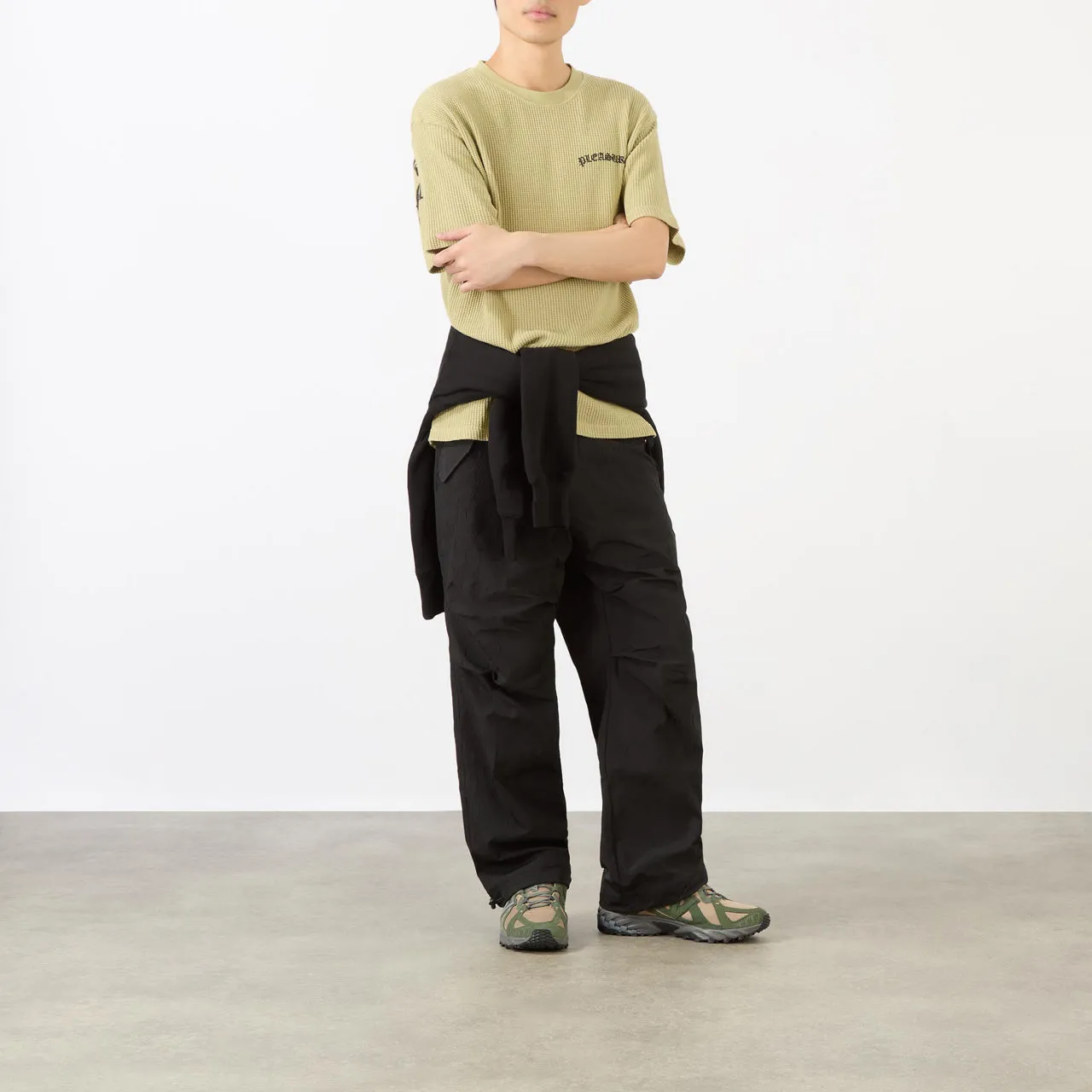 PLEASURES Root Flight Relaxed-Fit Trousers - Black