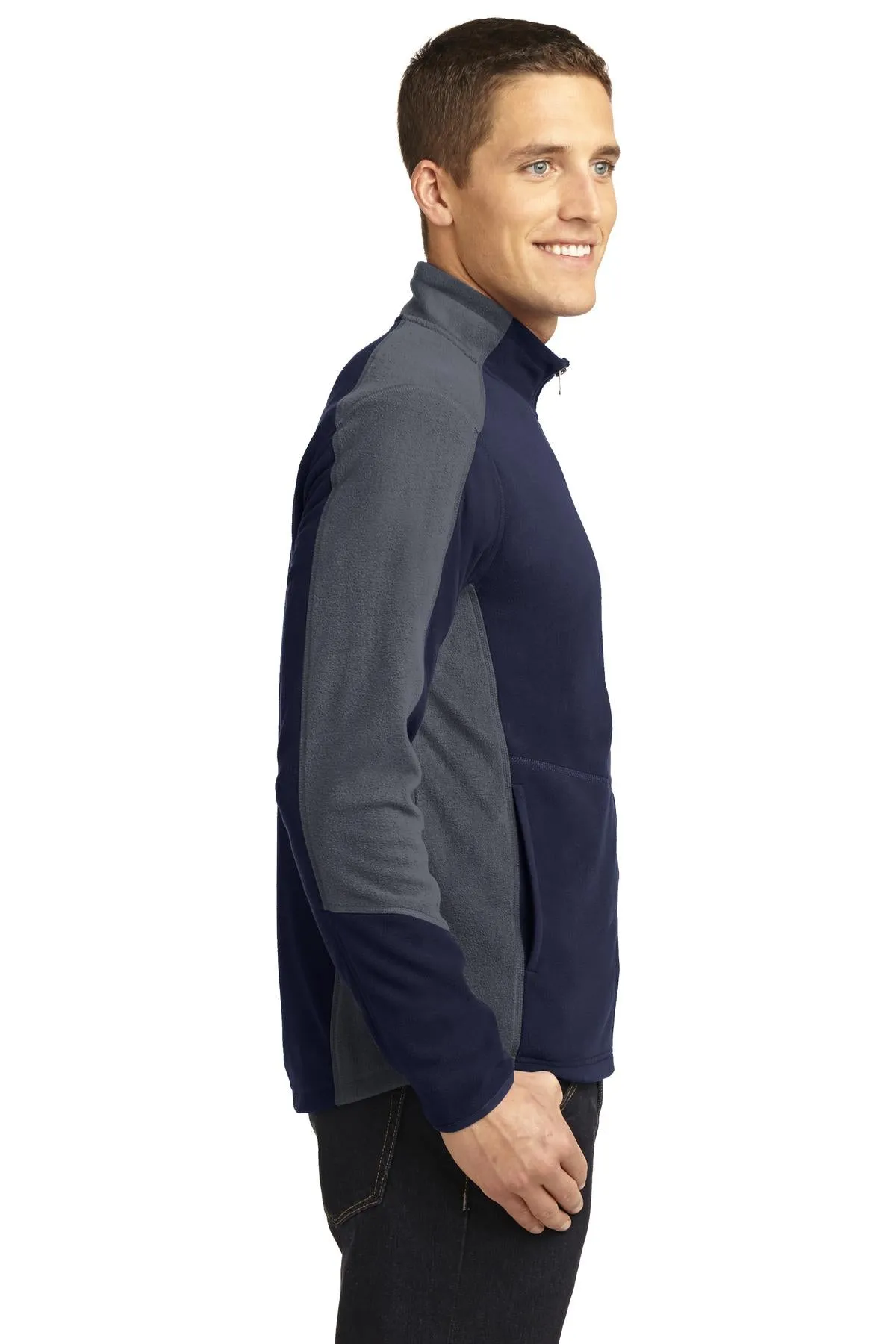 Port Authority Colorblock Microfleece Jacket F230 True Navy/ Pearl Grey