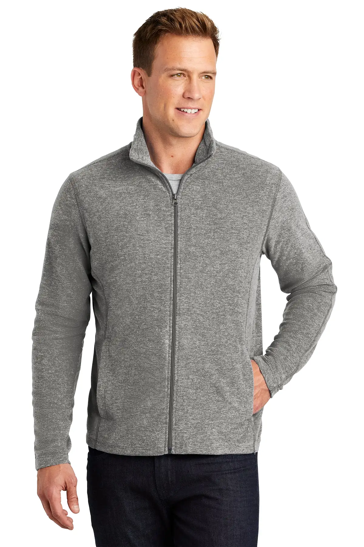 Port Authority F235 Heather Microfleece Full-Zip Jacket