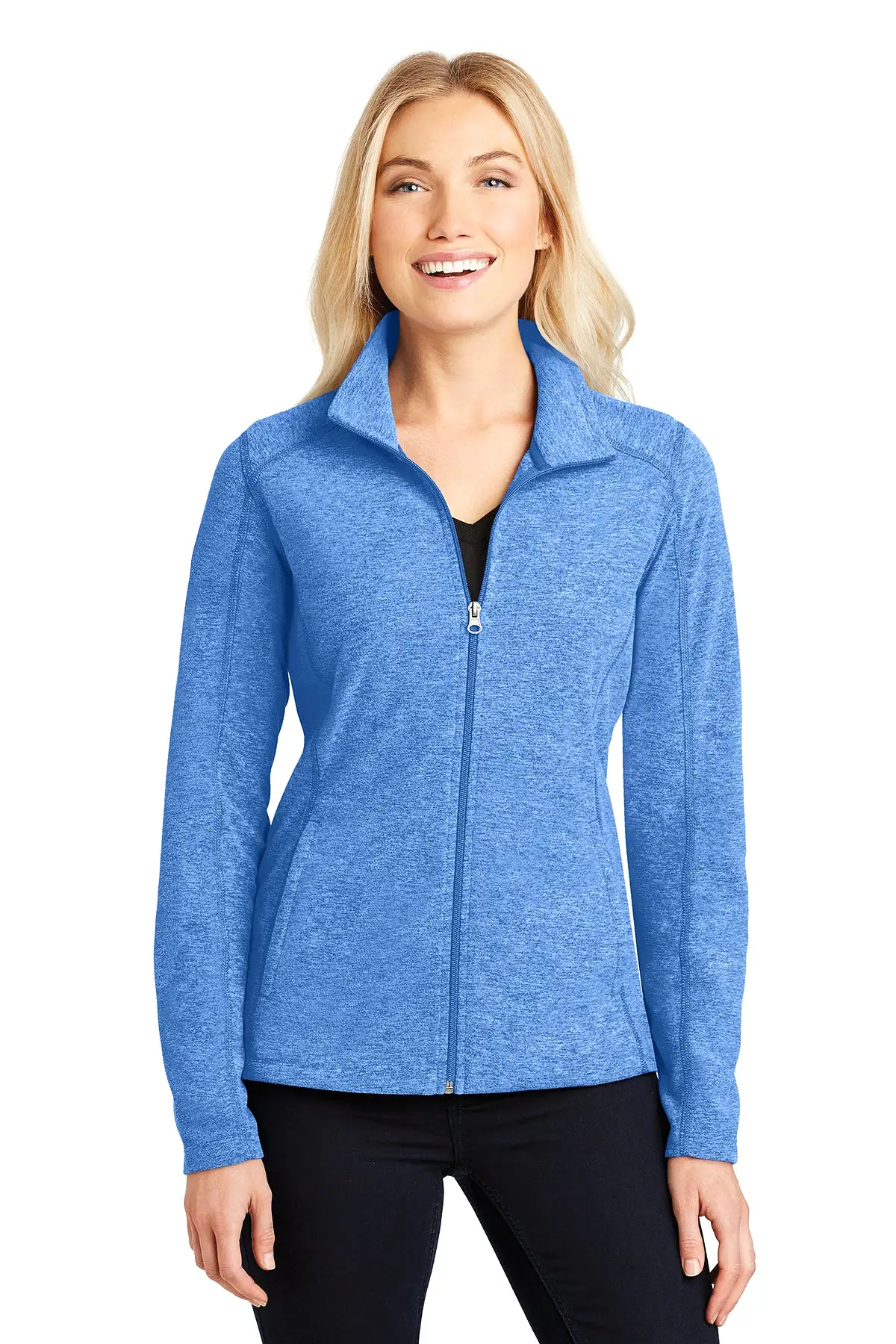 Port Authority L235 Ladies Heather Microfleece Full-Zip Jacket