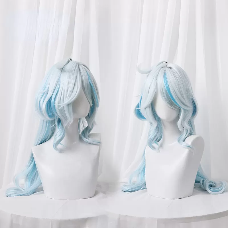 Pre-Sale Genshin Impact Furine Light Blue Mix Cosplay Wig ON1019