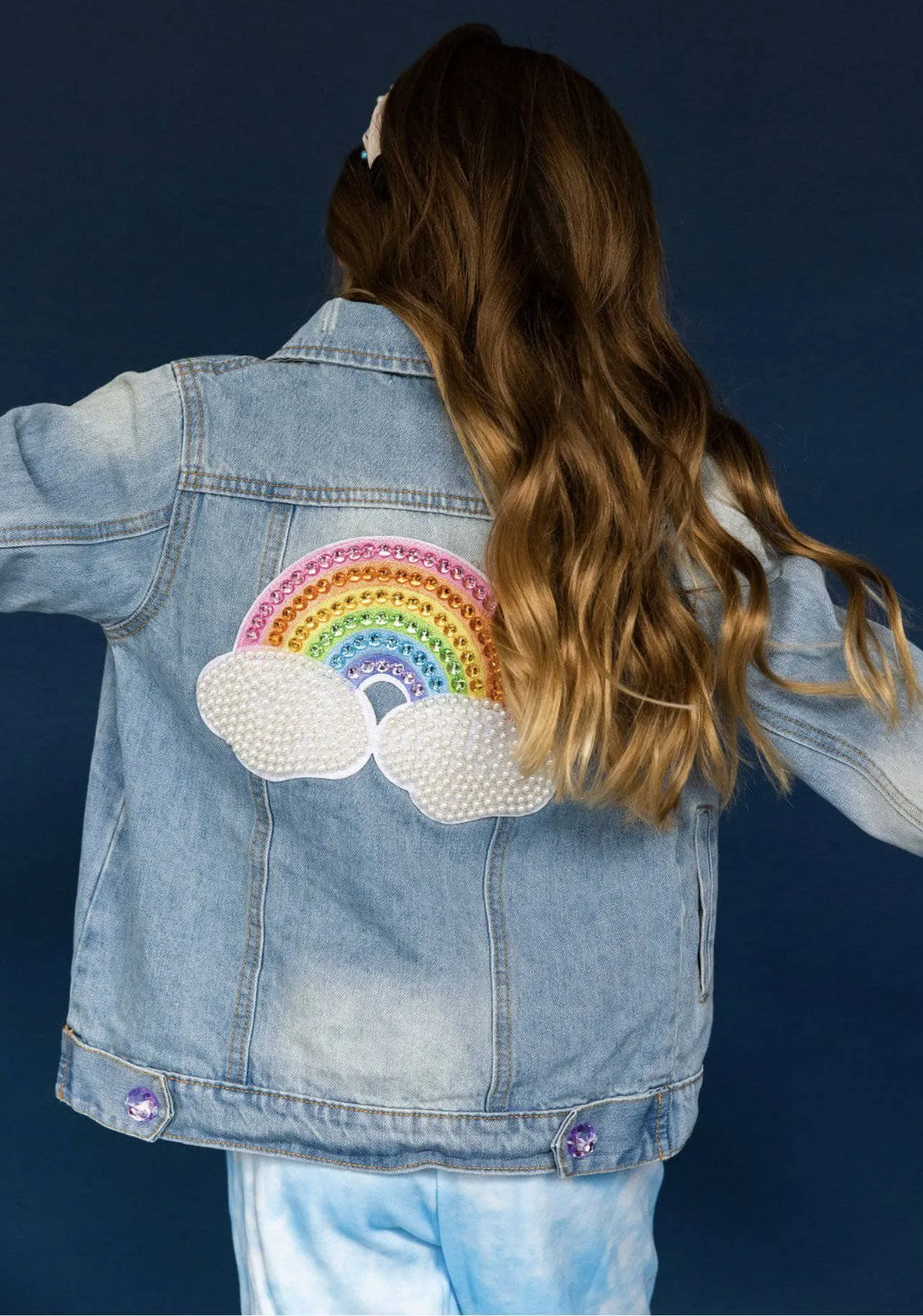 Rainbow Pearl Denim Jacket