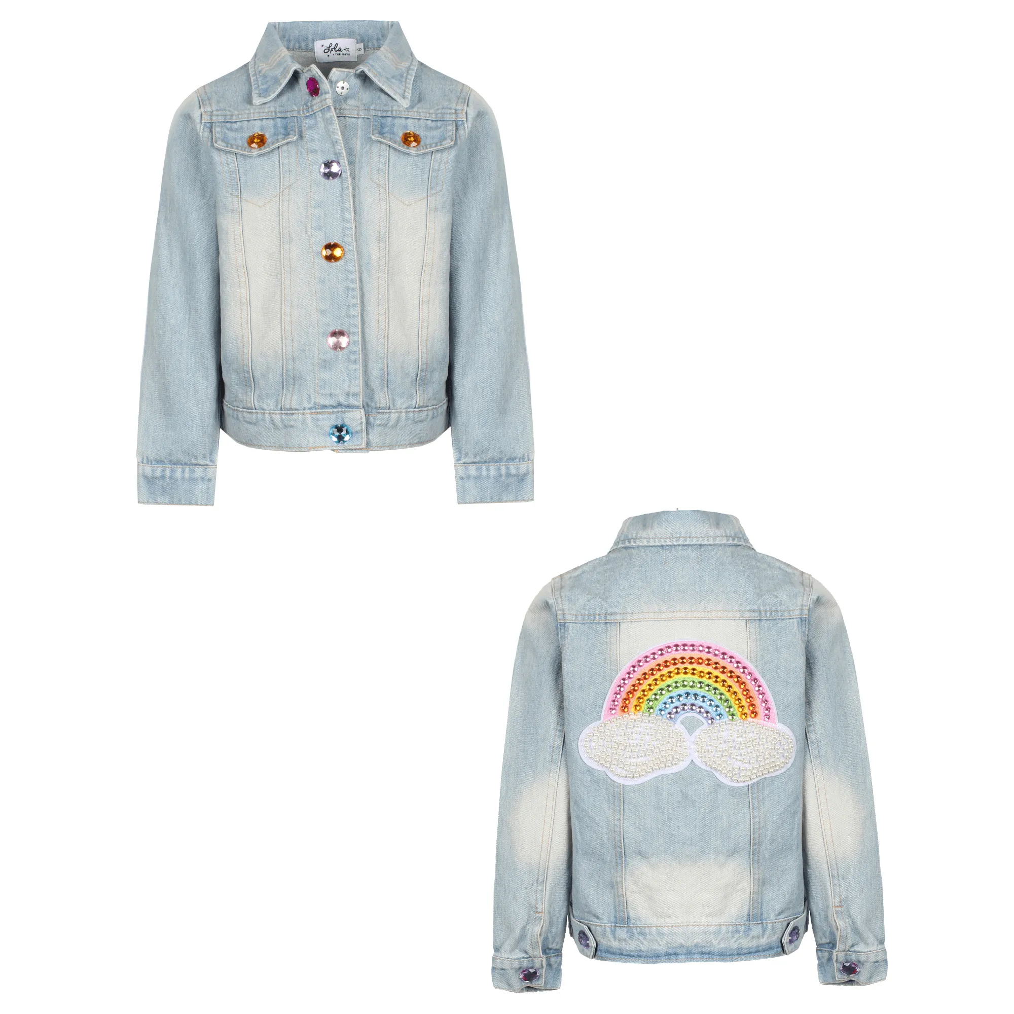 Rainbow Pearl Denim Jacket