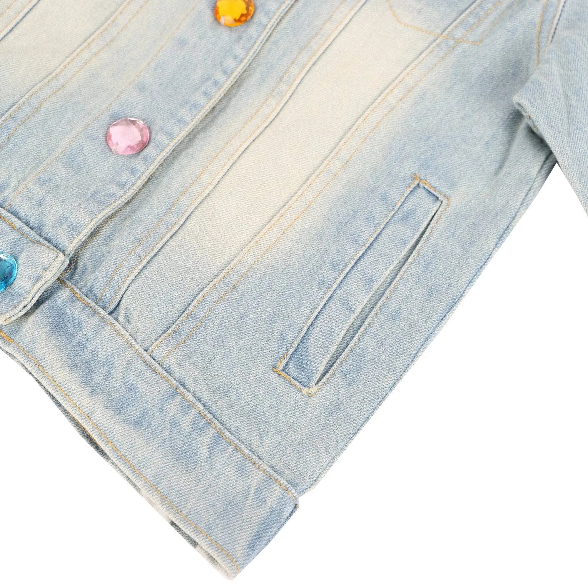 Rainbow Pearl Denim Jacket