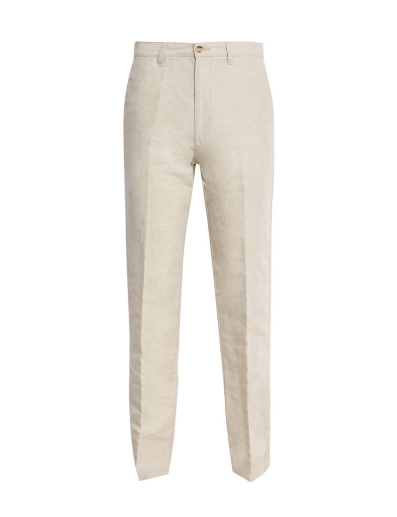 Regular Fit Linen Blend Trousers