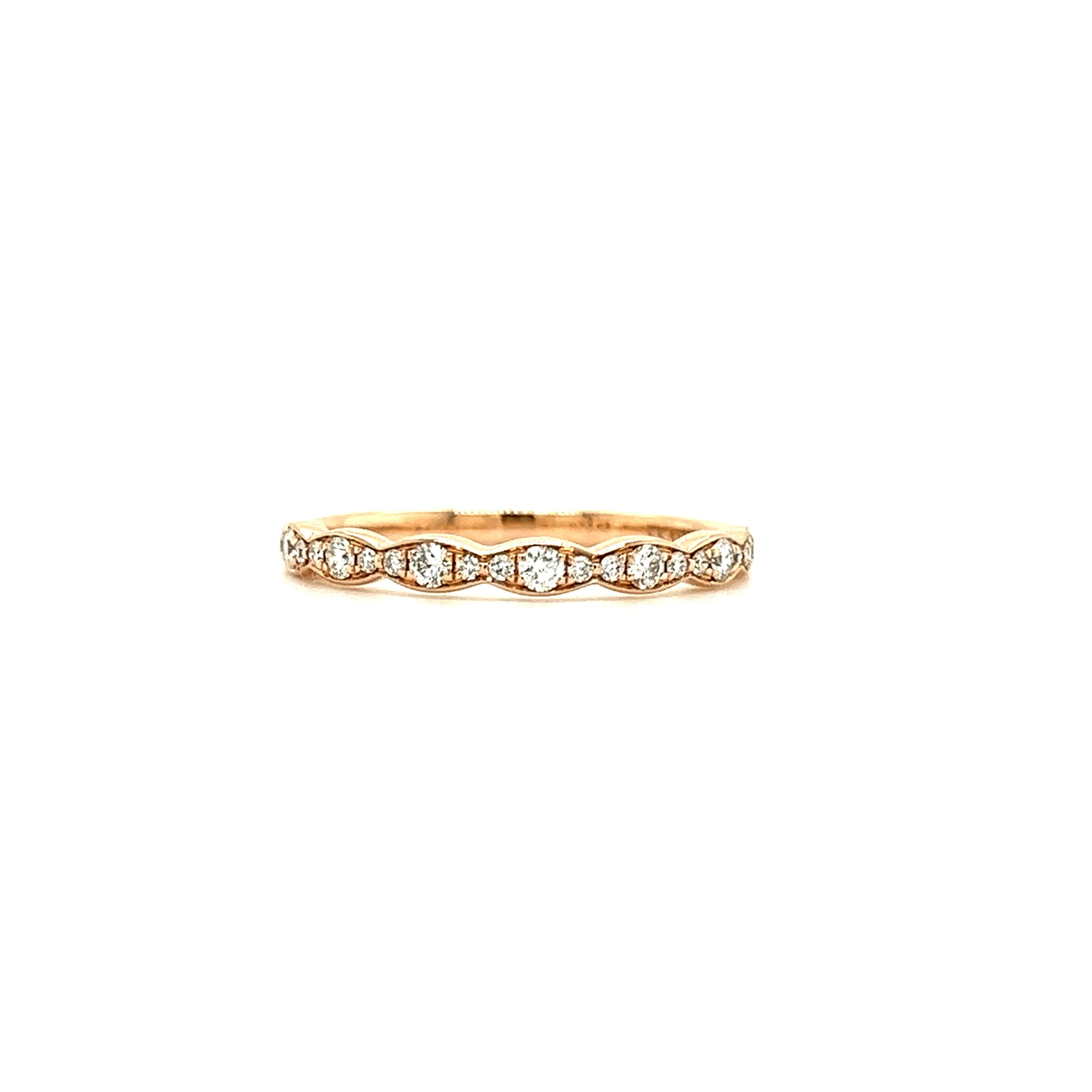 Ripply Diamond Ring with 0.23ctw of Diamonds in 14K Rose Gold