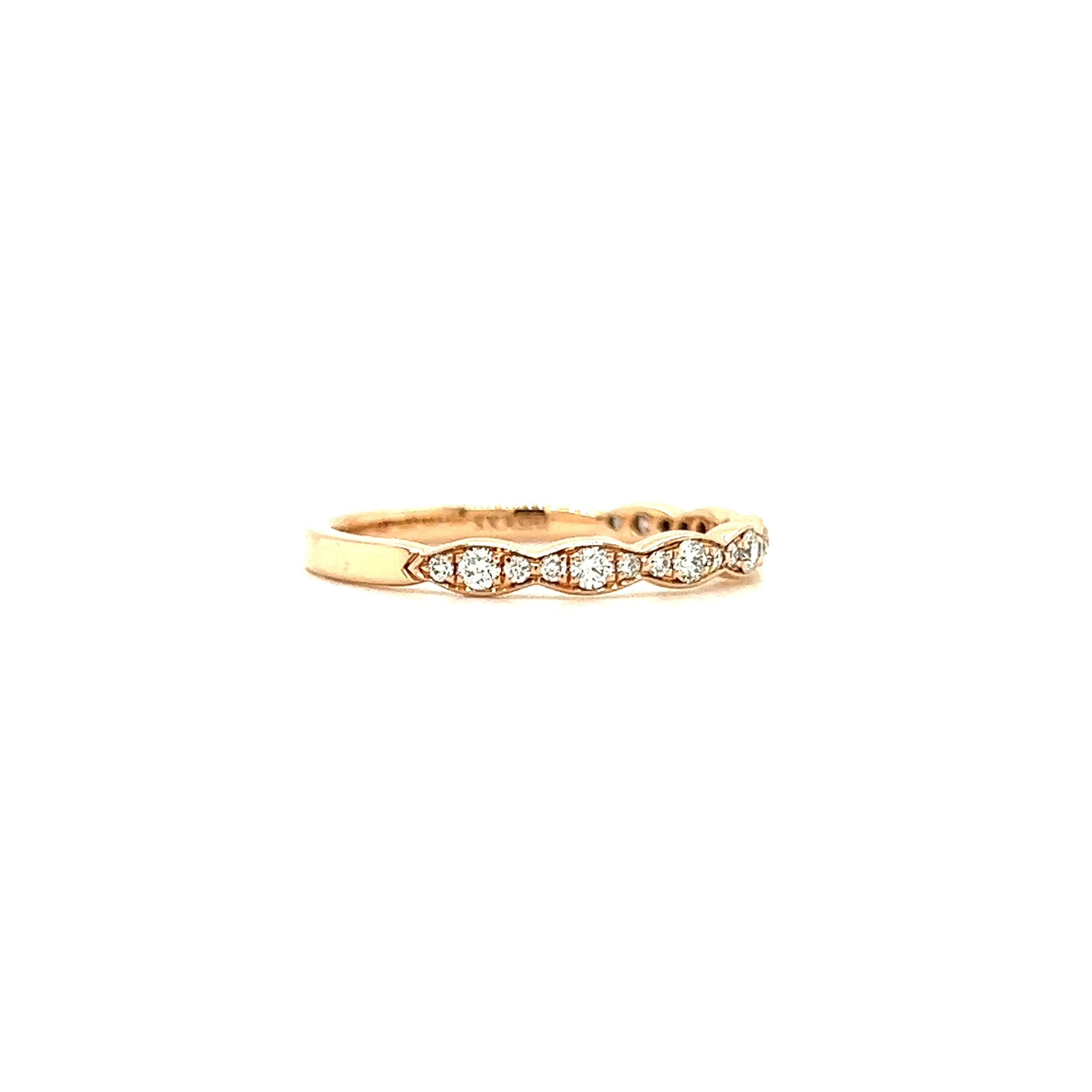 Ripply Diamond Ring with 0.23ctw of Diamonds in 14K Rose Gold