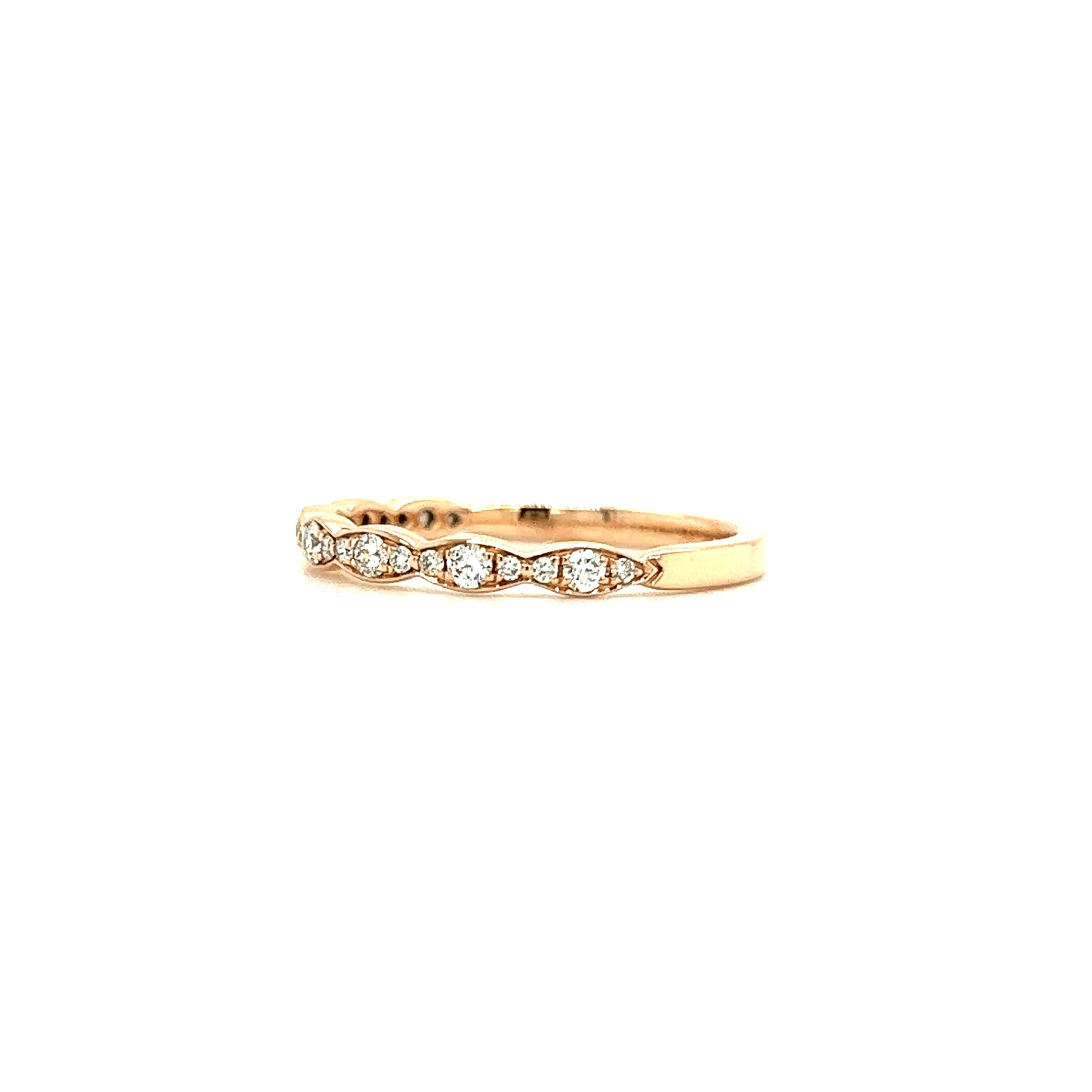 Ripply Diamond Ring with 0.23ctw of Diamonds in 14K Rose Gold