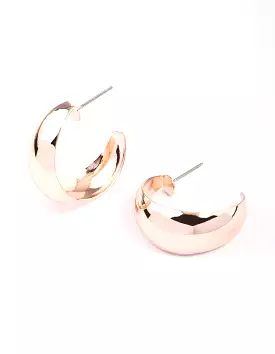 Rose Gold Open Chubby Hoop Earrings