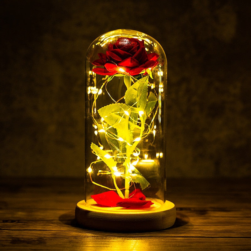 Rose LED Light In Glass