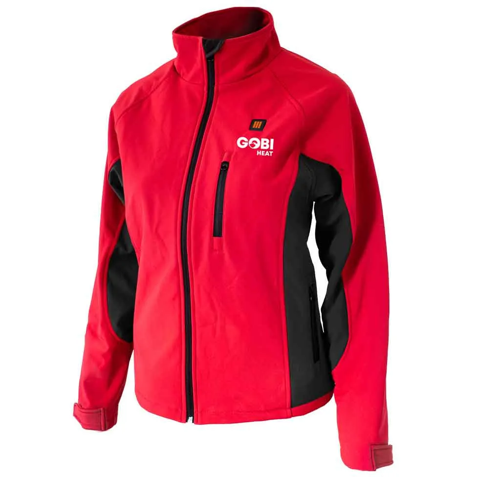 Sahara Womens 3 Zone Heated Jacket, Crimson/Onyx