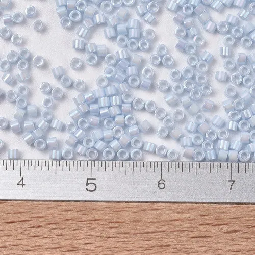 Seed Beads, MIYUKI Delica, Cylinder, Japanese Seed Beads, 11/0, (DB1507), Opaque Light Sky Blue AB