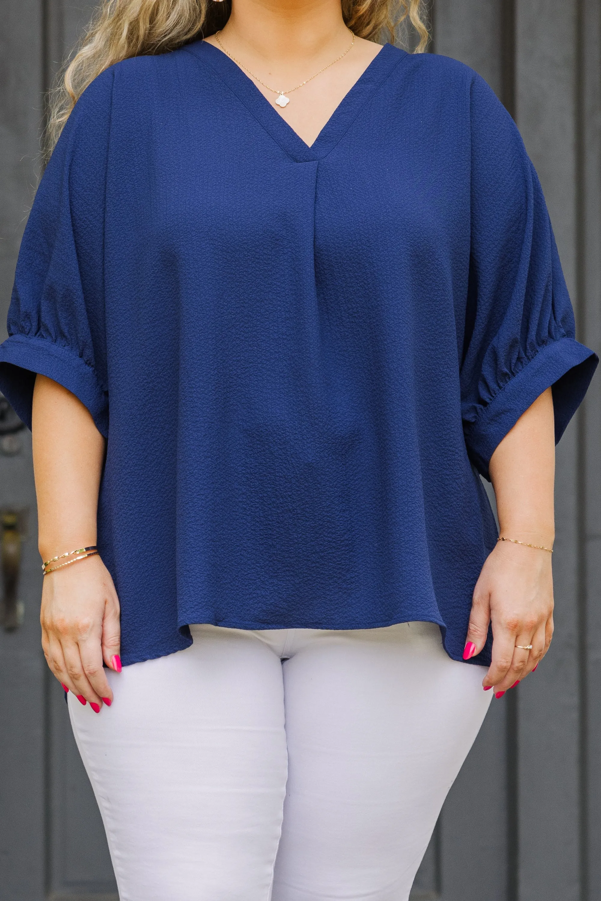 Social Scene Top, Navy