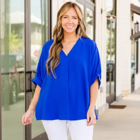 Social Scene Top, Royal Blue