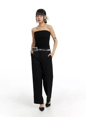 Solid Wide Trousers IM414