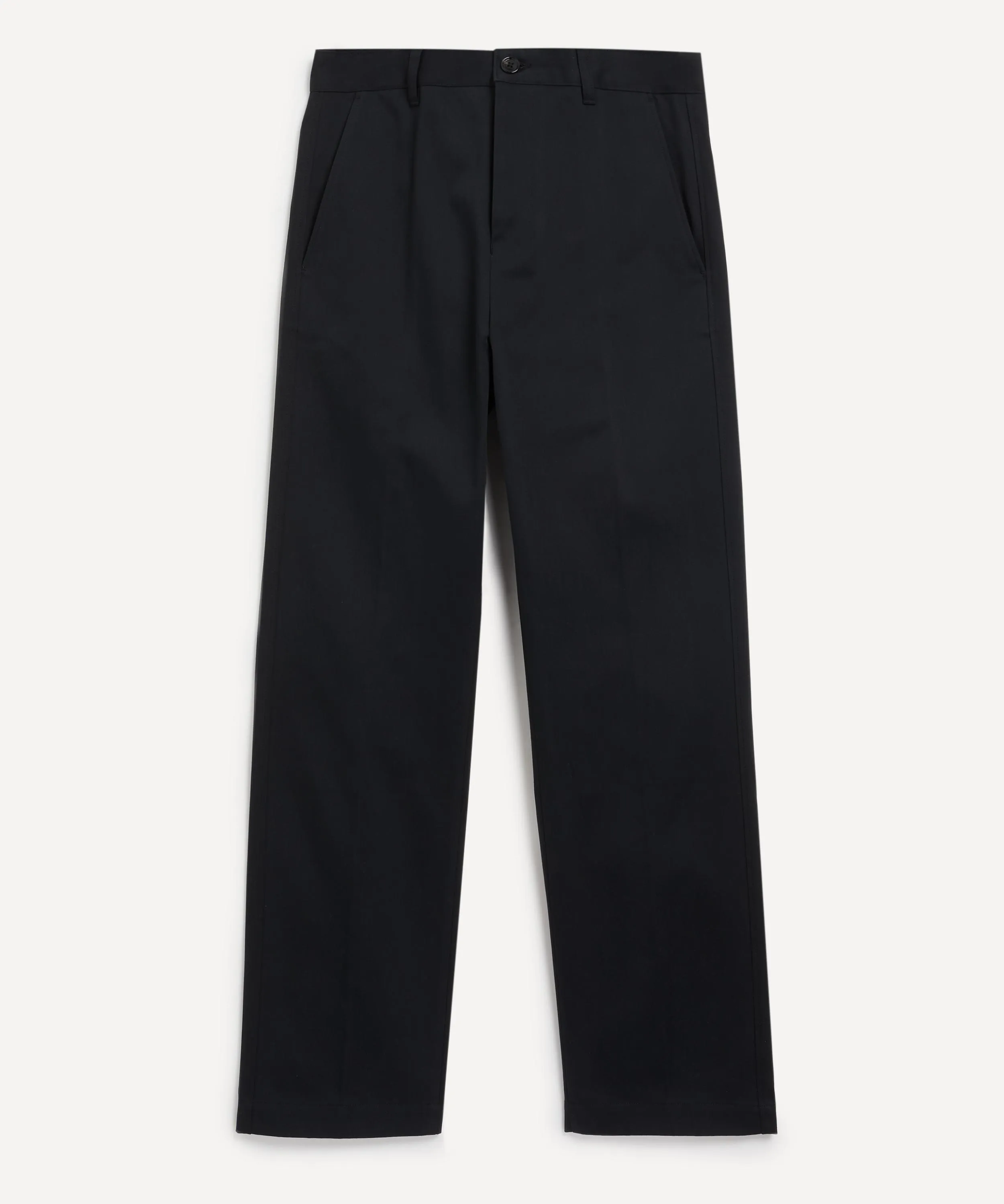 Straight Fit Wool Canvas Trousers