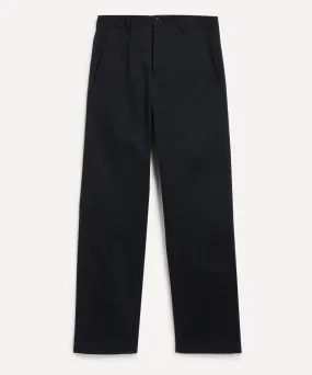 Straight Fit Wool Canvas Trousers