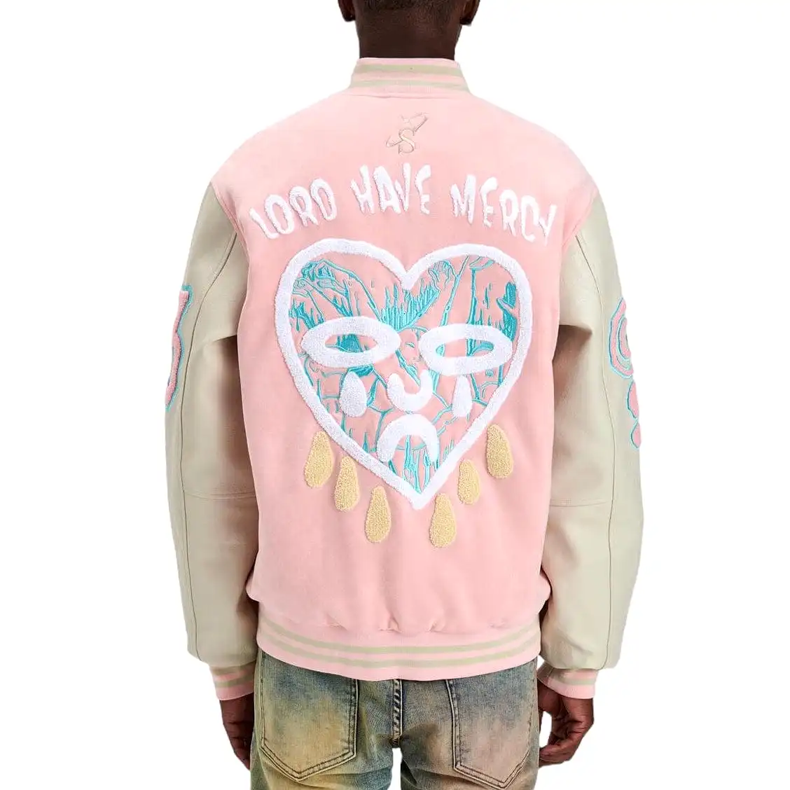 Sugar Hill Mercy Suede Letterman Jacket (Pink Suede) SH24-SPR1-17