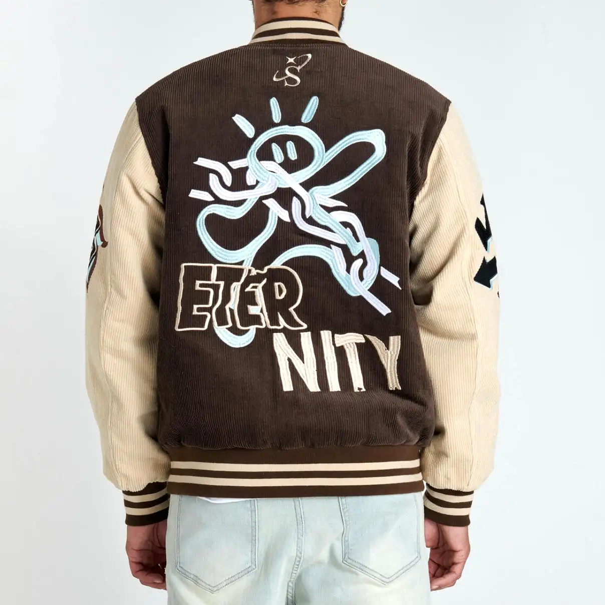 SugarHill “Paranoid” Corduroy Brown Letterman Jacket