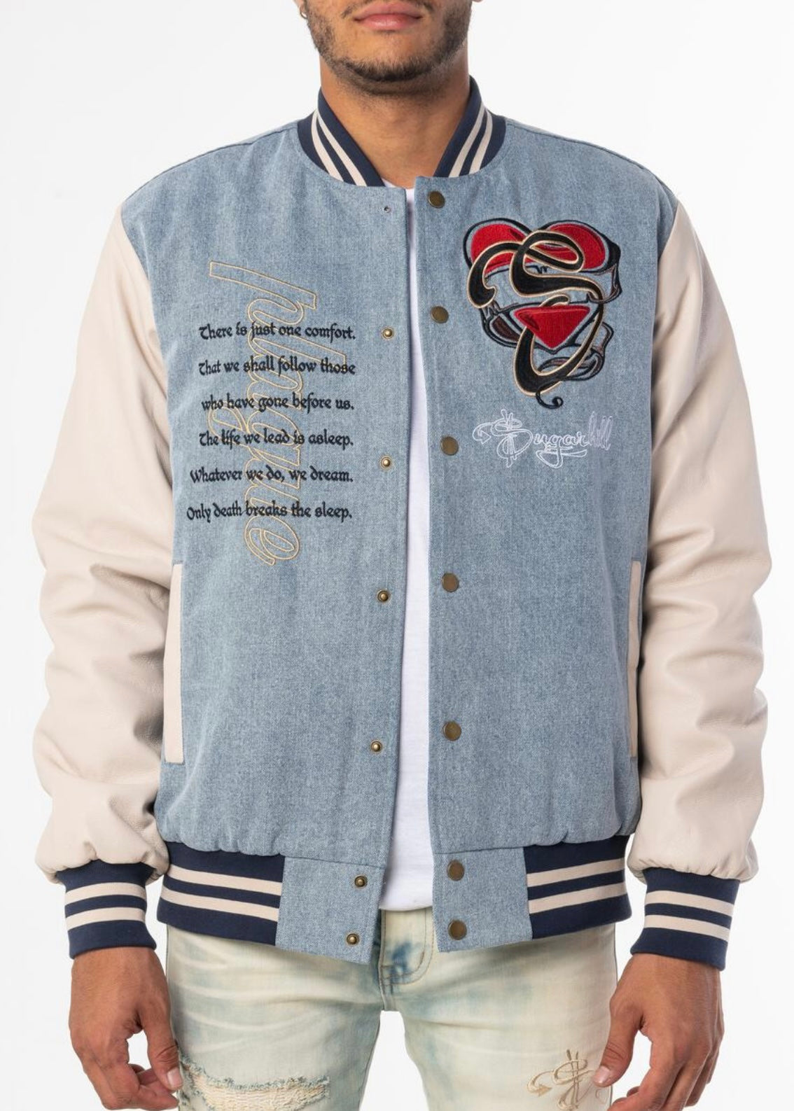 SugarHill “Plague” Denim Letterman Jacket