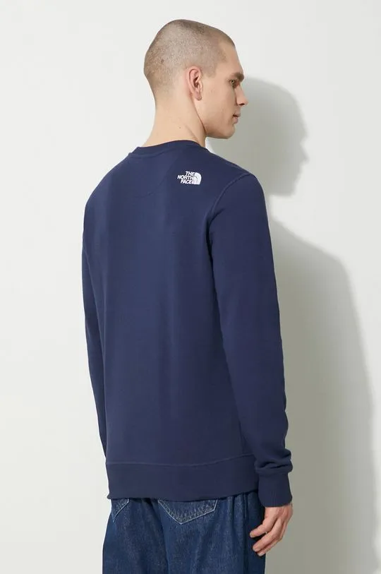 The North Face cotton sweatshirt M Drew Peak Crew Light men's navy blue color NF0A4T1E8K21