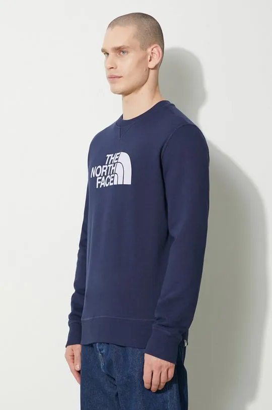 The North Face cotton sweatshirt M Drew Peak Crew Light men's navy blue color NF0A4T1E8K21