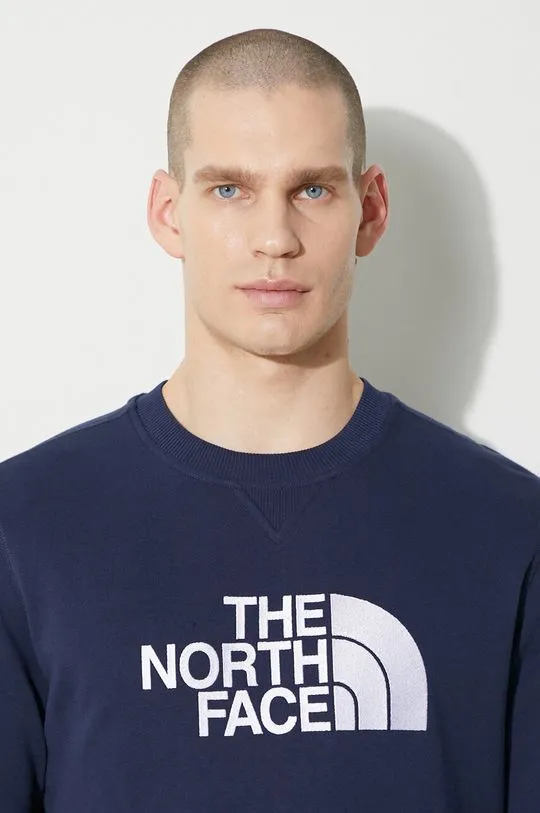 The North Face cotton sweatshirt M Drew Peak Crew Light men's navy blue color NF0A4T1E8K21