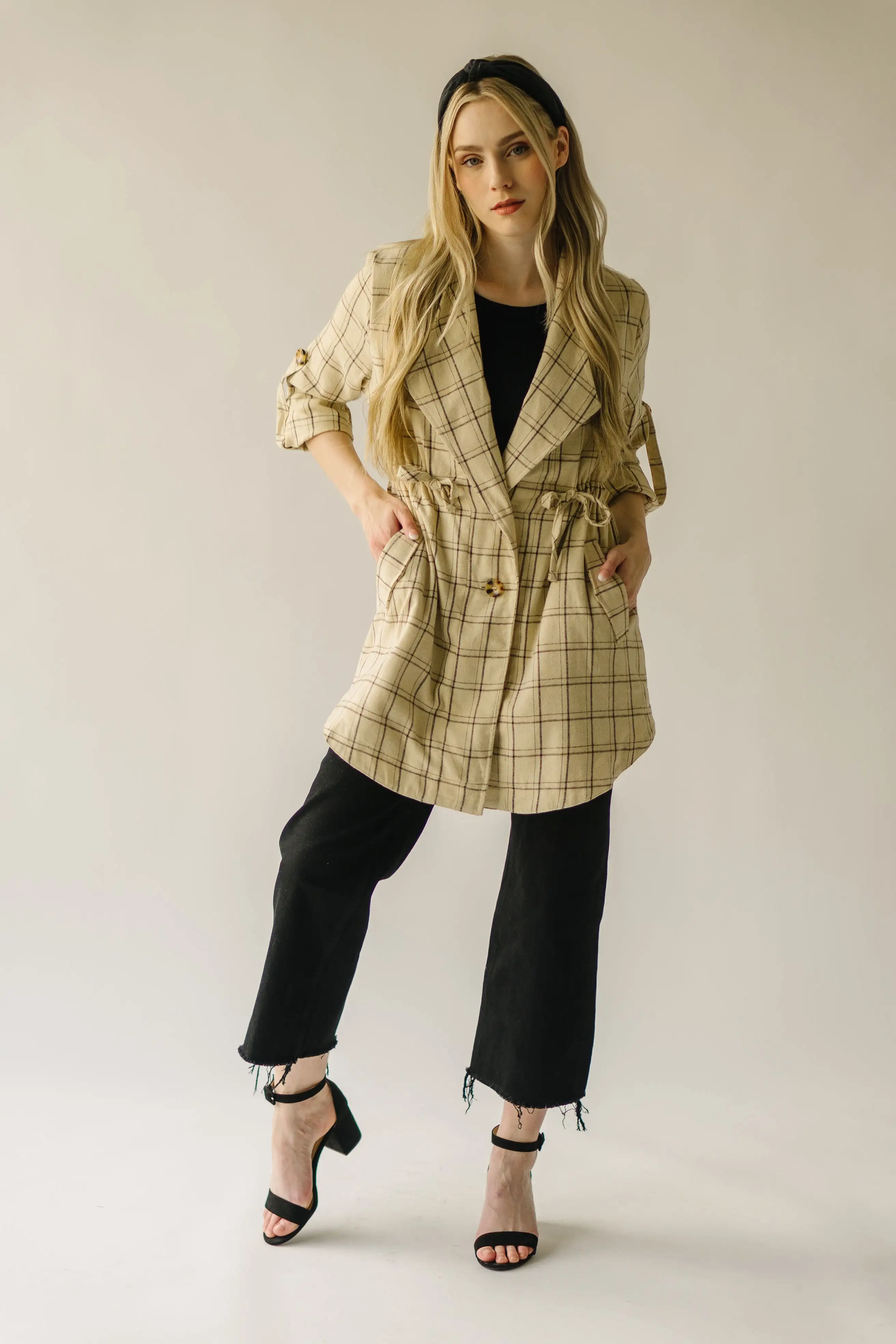 The Severson Plaid Blazer in Sand