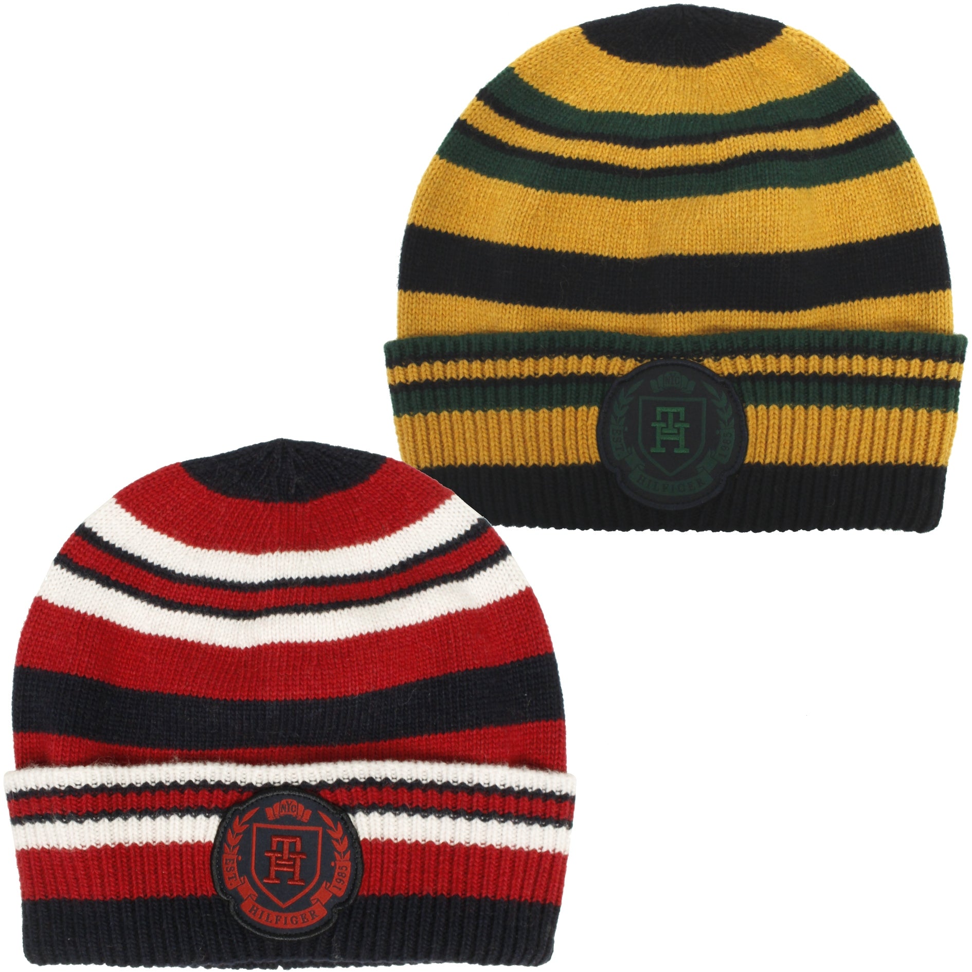 Tommy Hilfiger Mens TH Modern Striped Beanie Hat