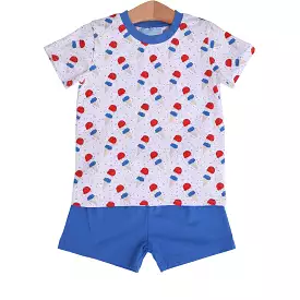 Trotter Street Kids - Patriotic Ice Cream Short Set