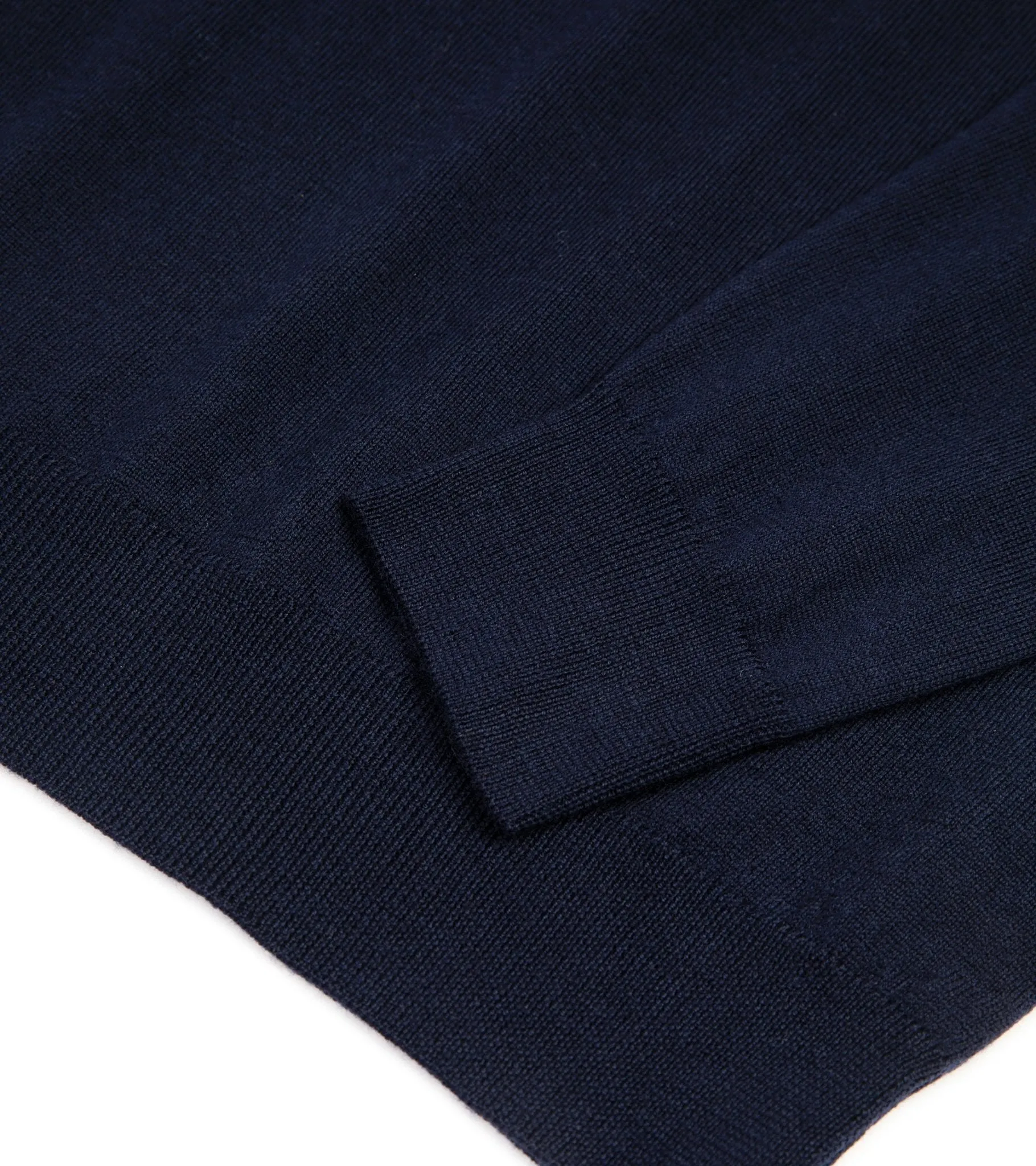 Trunk Enford Merino Knit Long Sleeve Polo Shirt: Navy