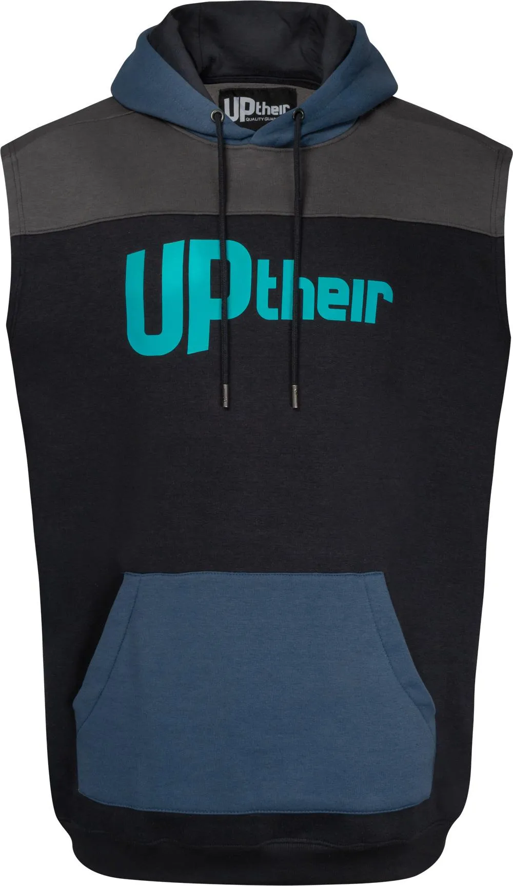 Uptheir Beta Colour Block Sleeveless Hoody - Blue