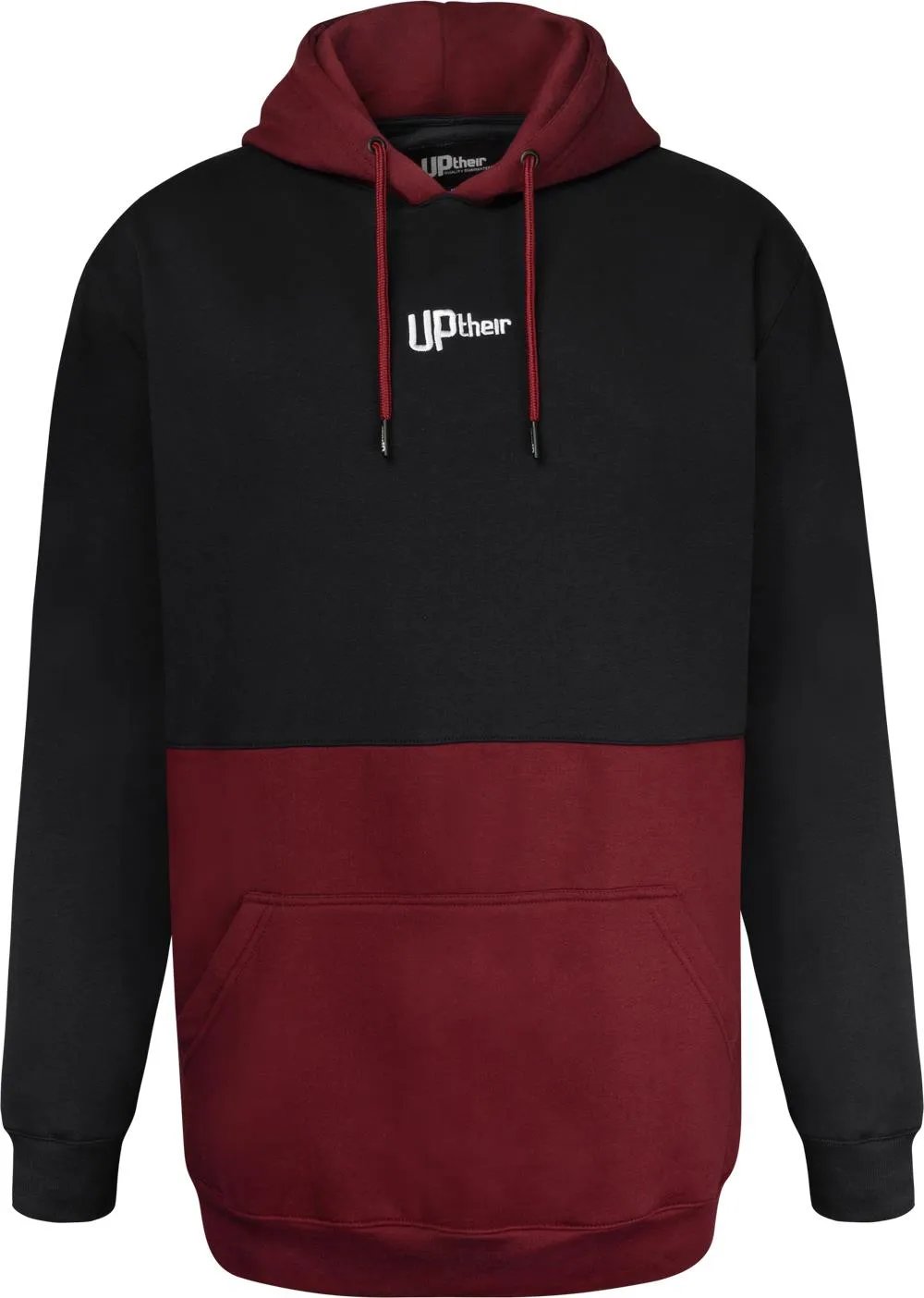 Uptheir Elevate Over The Head Hoody - Black Burgundy