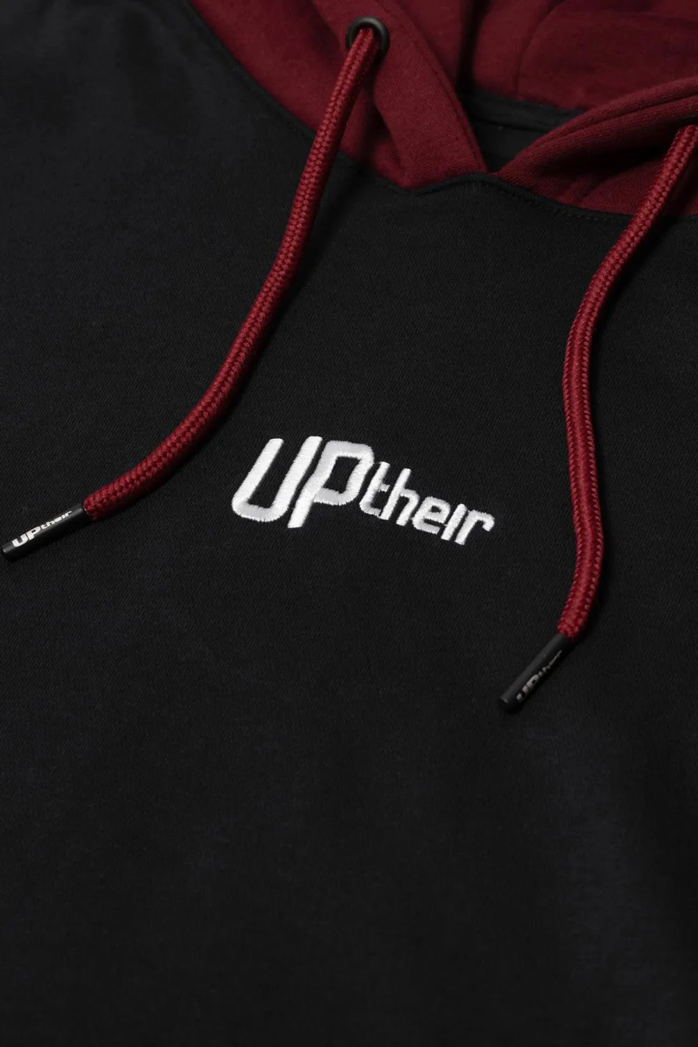 Uptheir Elevate Over The Head Hoody - Black Burgundy