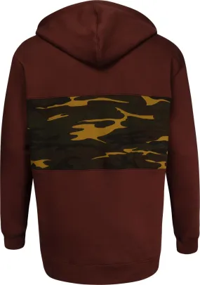 Uptheir Helston Camouflage Panel Hoody - Brown