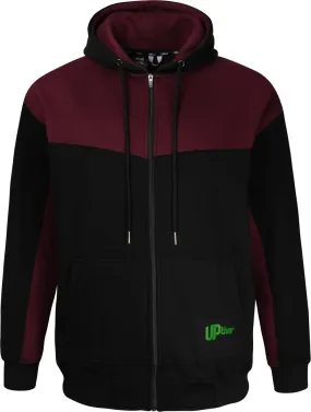 Uptheir Terra Cut & Sew Zip Hoody - Burgundy Black