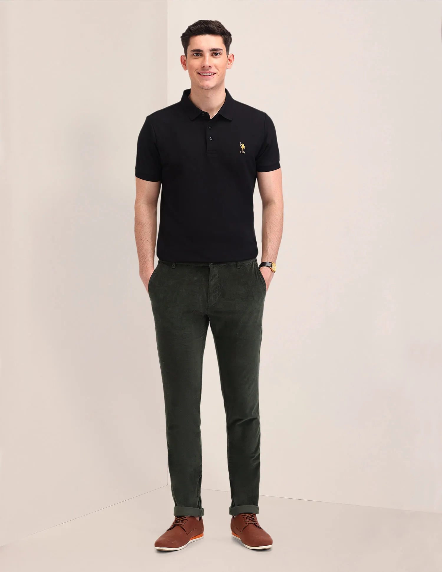 U.S. Polo Assn. Denver Slim Fit Mid Rise Trousers