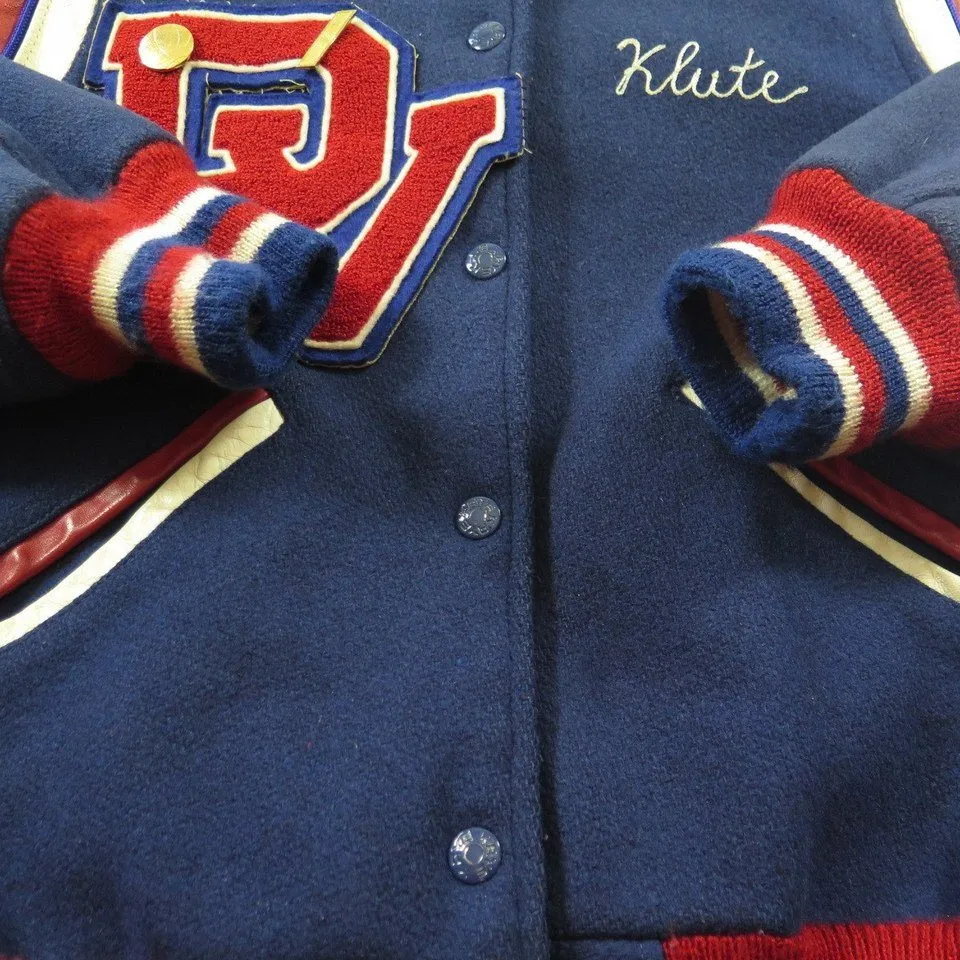 Vintage 70s Parkview Patriots Varsity Jacket Mens 38 Letterman Basketball