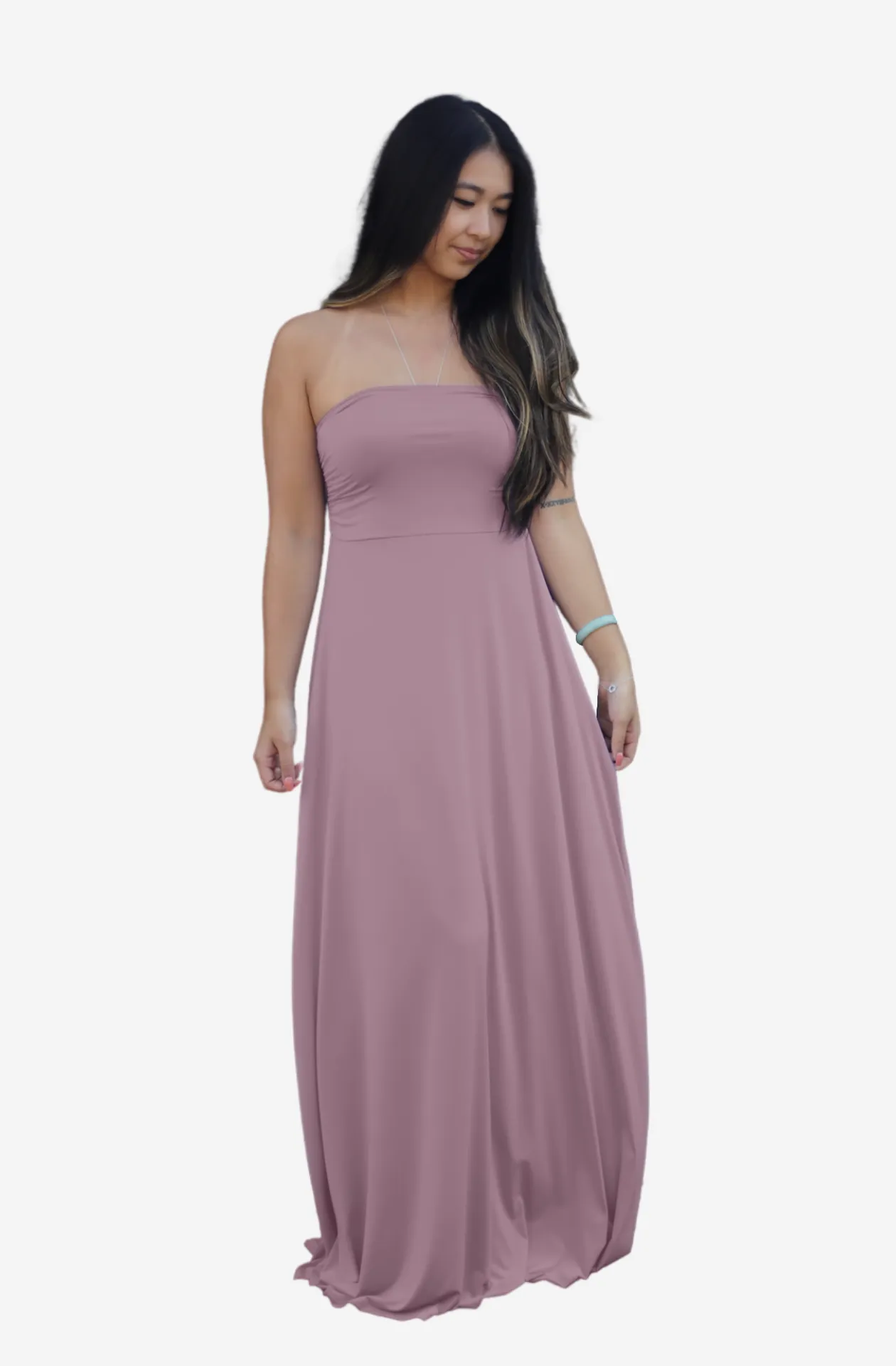 Viola Maxi Dress Mauve Taupe / 3X/4X - Convertible Long Dresses - Stylish Travel Maxi Dress