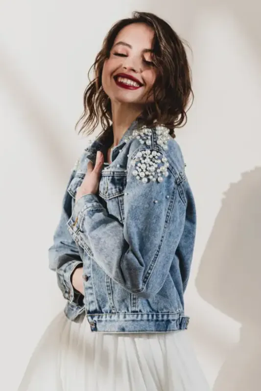 Wifey Pearl Denim Jacket