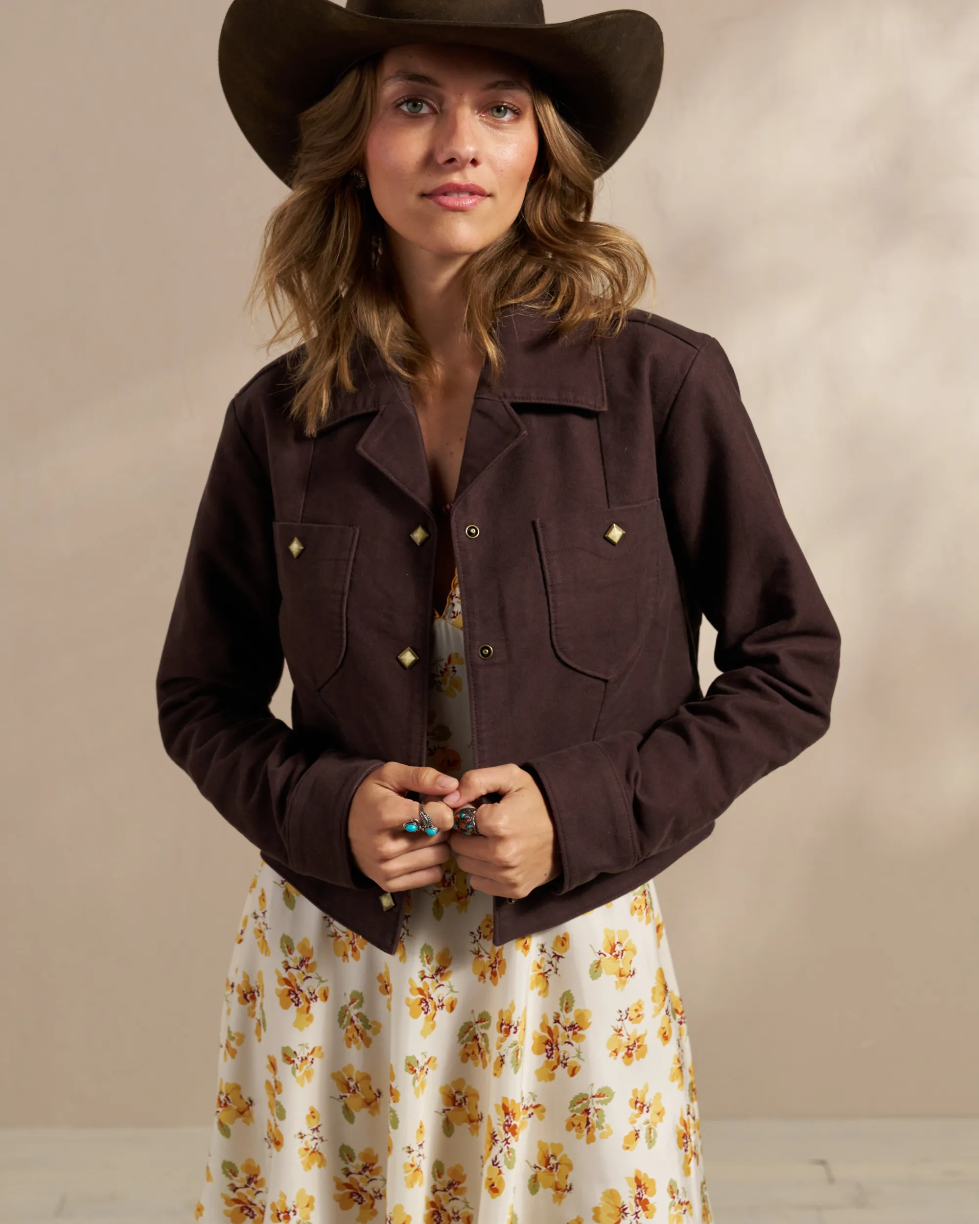 Women's Moleskin Pearl Snap Jacket