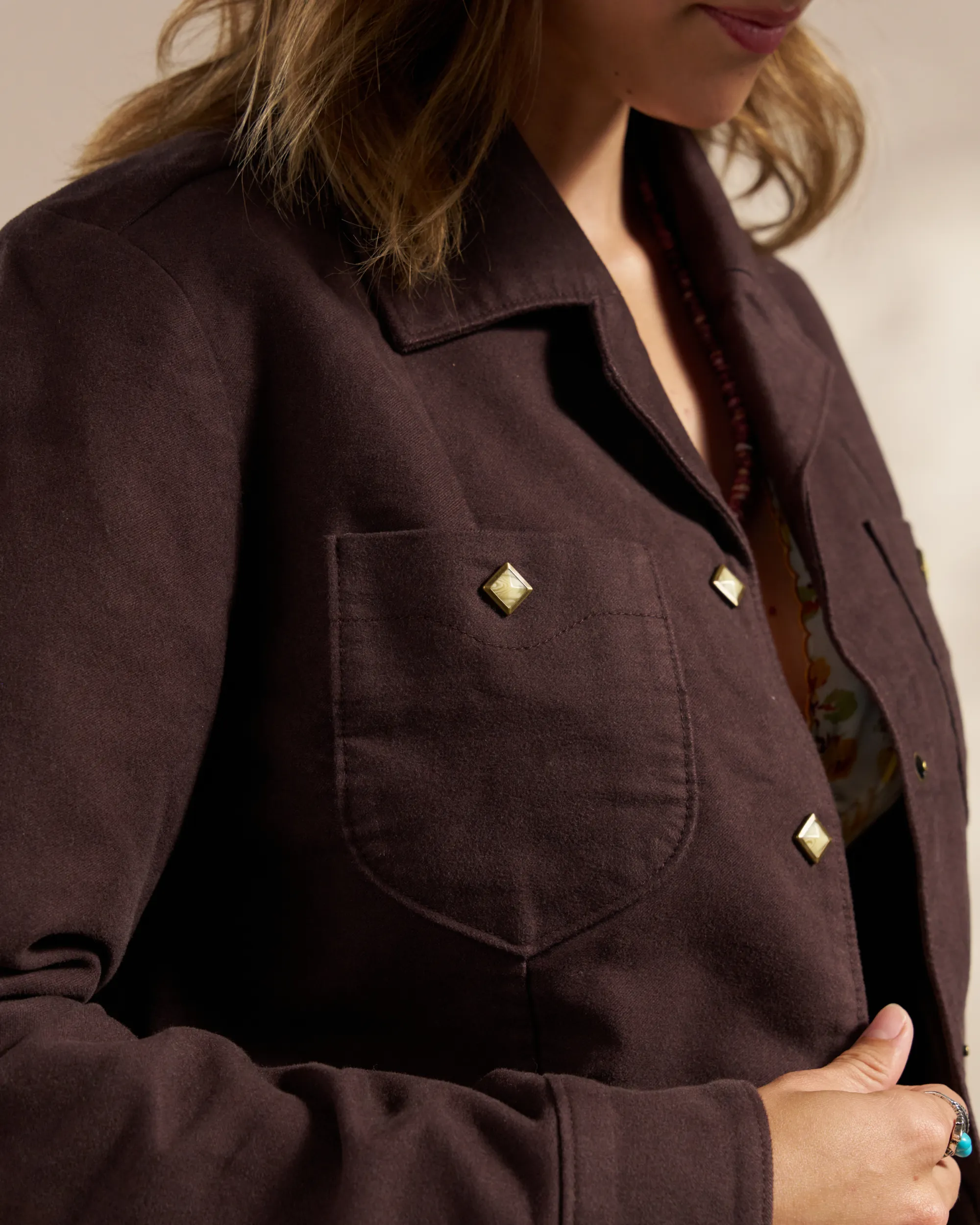 Women's Moleskin Pearl Snap Jacket