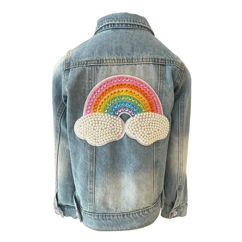 Womens Rainbow Pearl Denim Jacket